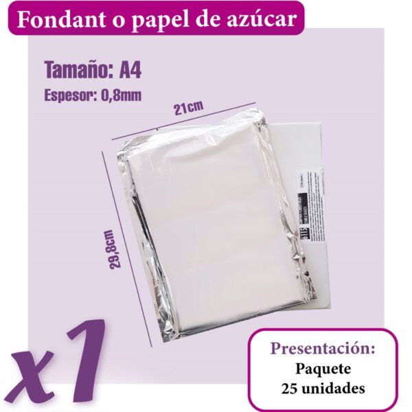 Papel de azúcar o fondant #1 - Paquete
