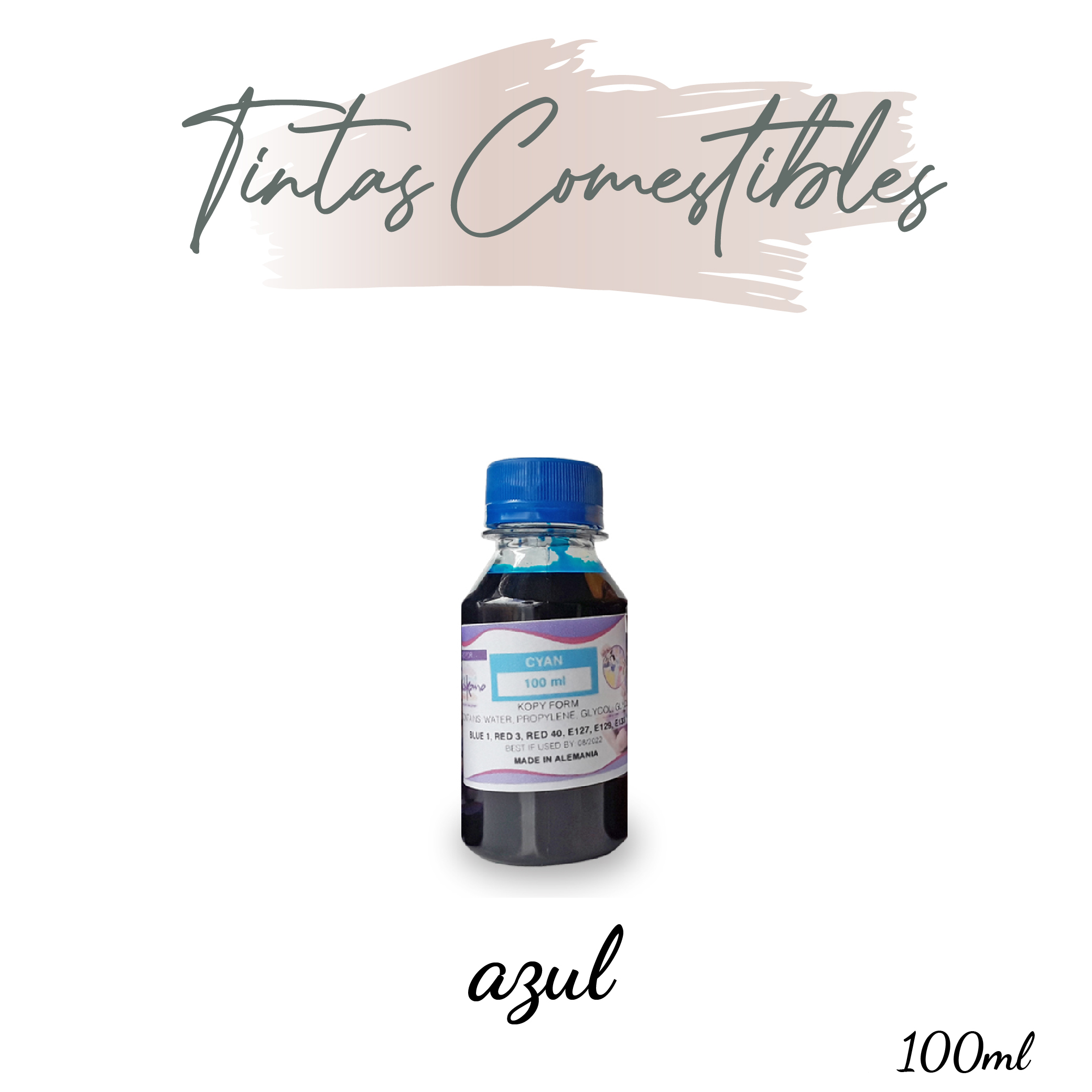 Tinta comestible 100ml - Azul