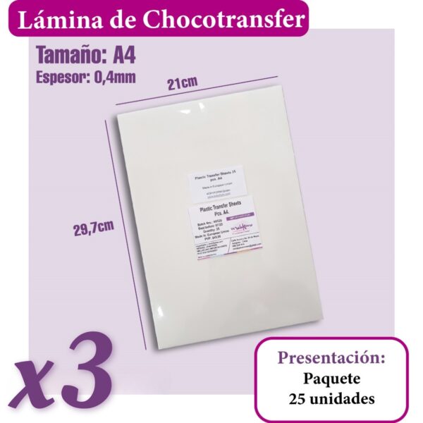Papel chocotransfer -  3 Paquete