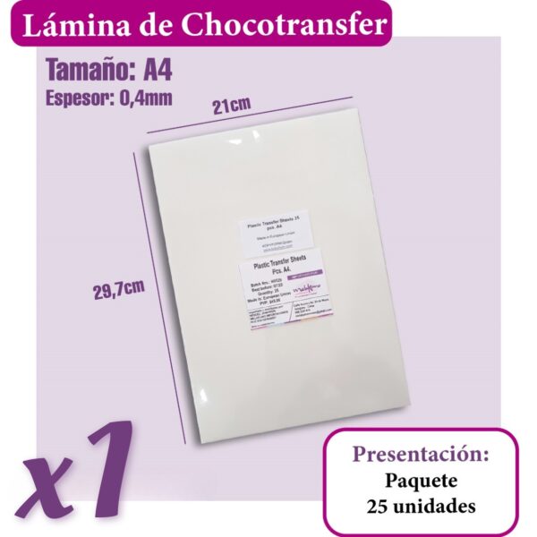Papel chocotransfer -  1 Paquete