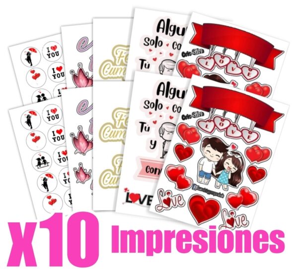 x10 Papel comestible de Arroz #3 Impreso & Troquelado