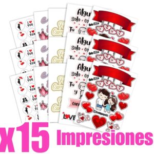 x15 Papel comestible de Arroz #3 Impreso & Troquelado